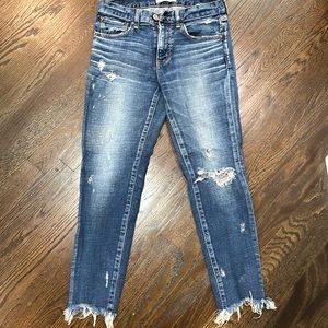 Moussy Vintage Glendele Distressed Skinny Jeans Blue Size 26. Inseam 25.5